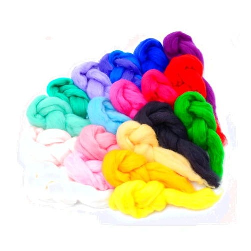 Glaciart One Spinning Fiber Merino Wool - Super Soft 20 Colors (7oz/200gram Pack) Unspun Roving Wool for Felting and Felting Yarn Craft Supplies