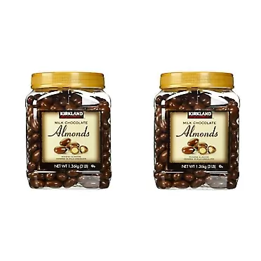 Kirkland Signature Milk Chocolate Roasted Almonds, 48 Ounce (Pack of 1) (48 Ounce pack of 2)