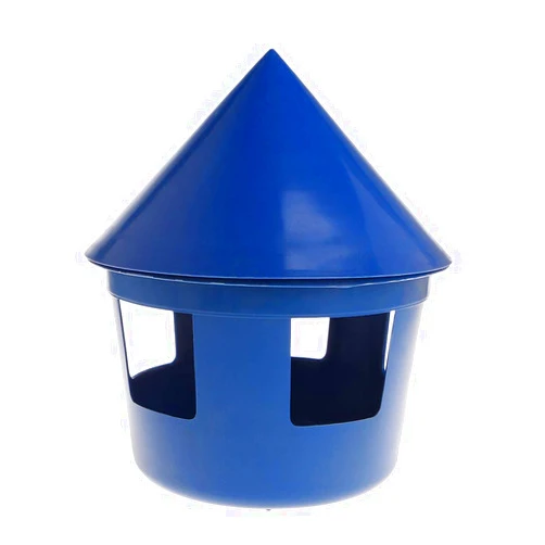 RALIYATX Pigeon Feeder, Automatic for Feeder Chicken Food Dispenser Sand for Case 5 Feed Ports Feeding Supplies for Poult - Blue
