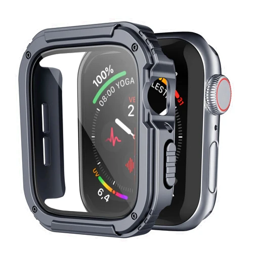 Recoppa for Rugged Apple Watch Case 41mm Series 7 & Series 8 & Series 9 with Screen Protector, Durable Military Grade Quattro Pro Series Drop-proof Protective Cover Full Coverage Bumper for Men iWatch