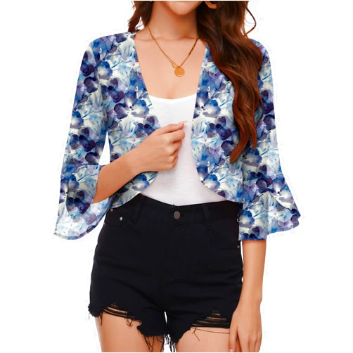 LOMON 3/4 Sleeve Cropped Cardigan for Women Lightweight Open Front Bolero Shrug for Dresses