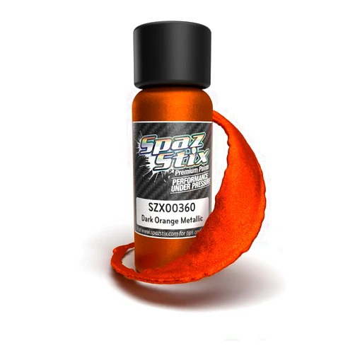 Spaz Stix Dark Orange Metallic Airbrush Ready Paint, 2oz Bottle SZX00360