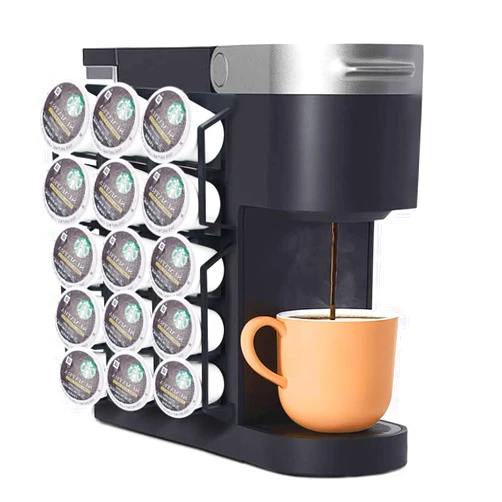 SUNGRACE Coffee Pod Holder for Keurig K Cup Pods, Side Mount K-cup Pod Storage Stands Rack, Perfect for Small Counters ( Black, 3 Pack for 15 K Cups )