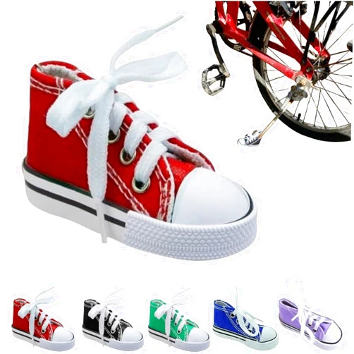 ROCOTT Personalized Moto Foot Support Small Shoe Motorbike Side Stand Kickstand Extension Pad 1pc Motorcycle Stand Cute Mini Canvas Shoes Side Stand Motorbike Accessories ( Color : Red )