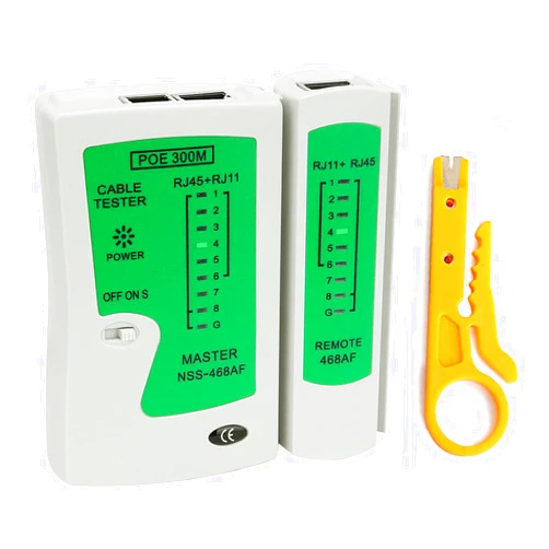 Brileine RJ11 RJ45 Cable Tester, LAN Network Tester/Continuity Tester for RJ45 RJ11 Data Cable Twisted Pair Connections, CAT5/CAT6/CAT7 UTP LAN Wire Test Tool
