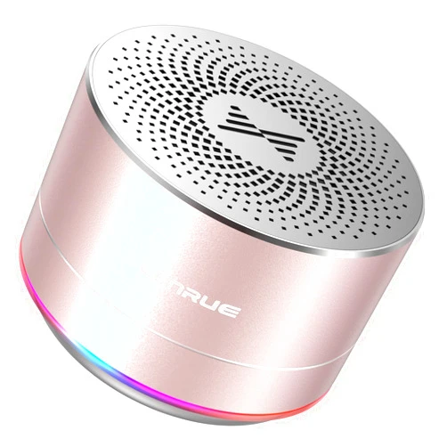 LENRUE A2 Portable Wireless Bluetooth Speaker with Lights and Lanyard,5W Mini Small Metal Speakers Bluetooth 5.0/Aux-in for iPhone Android Home Outdoor, Gifts for Women/Girls