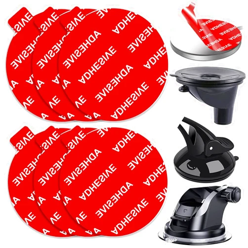 Galundge 53mm(2.09inch) Adhesives for Suction Cup Mount, 6PCS Double-Sided Stickers Compatible with Car Dashboard Pad Mounting Disk, GPS Dash Cam, Socket Mount and Wireless Charger