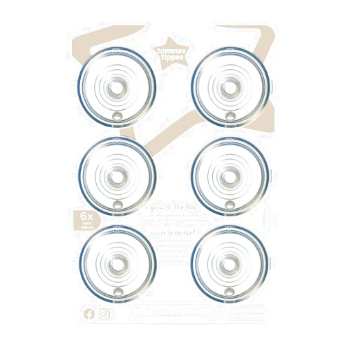 Tommee Tippee Closer to Nature Baby Bottle Nipples, Medium Flow Breast-like, Anti-Colic Valve, Soft Silicone (3m+, 6 Count)