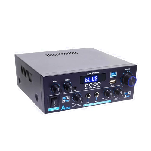 WOOPKER AK55 Bluetooth Amplifier, Receivers Home Theater, Audio Component for Subwoofer Stereo Speakers, 2 Channel Class-D AMP with RCA, USB, MIC in, FM Radio Bass Treble Control