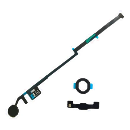 YESUN Home Button Flex Cable Assembly + Home Key Rubber Gasket and Spacer Holder for IPad 7 7th 10.2 inch 2019 A2197 A2198 A2200 (Black)