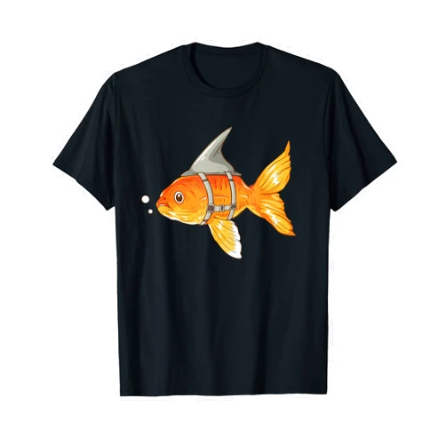 Goldfish With Shark Fin Cartoon Design Goldfish With Shark Fin Cartoon T-Shirt