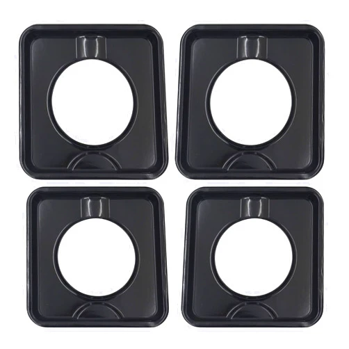 ATMA SUPPLY Black Porcelain Square Gas Range Drip Pan 7.65''x7.65'' Pack of 4 Replaces SGP-400 786333 WP786333 AP6011553 PS11744751 by ATMA SUPPLY
