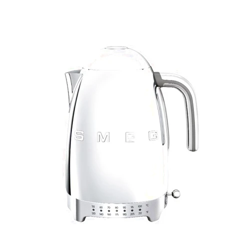 SMEG 7-Cup Variable Temperature Electric Kettle - Retro Style Aesthetic with Advanced Technology - Stainless Steel, 1400W, 120V, 360° Swivel Base, Keep Warm Function (Silver)