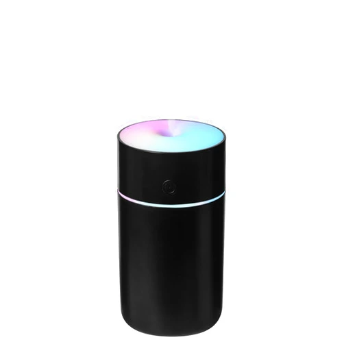 HODEMI Portable Mini Humidifier - Rechargeable Small Personal Desk Cold Mist Air Humidifier with Adjustable Colorful Atmosphere Light and 4/8 H Timer Sprays Modes for Car, Bedroom & Office (Black)