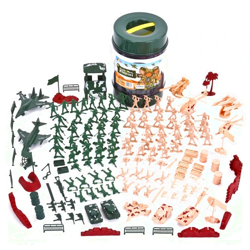 JOYIN 164 Piece Military Soldier Playset Army Men Play Bucket Army Action Figures Battle Group Deluxe Military Playset, Aircrafts, Helicopters, Tanks with Bucket