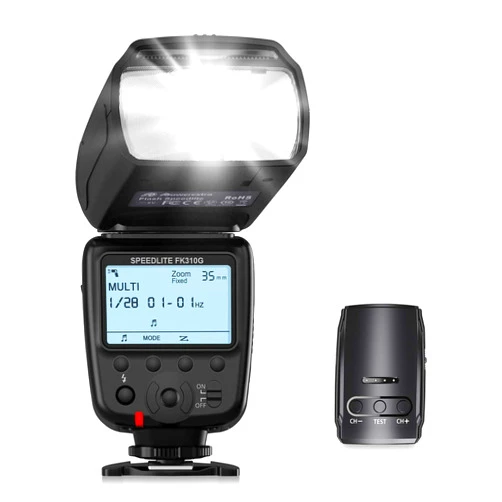 Powerextra LCD Display Flash Speedlite, 2.4G Wireless Flash Trigger Transmitter Kit for CA Nikon Pentax Panasonic Olympus and Sony DSLR Camera, Digital Cameras with Standard Hot Shoe