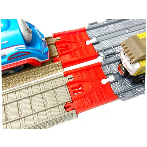 TrainLab Adapters Compatible with Take-n-Play to 2009 Brown Trackmaster Train Tracks (Red)