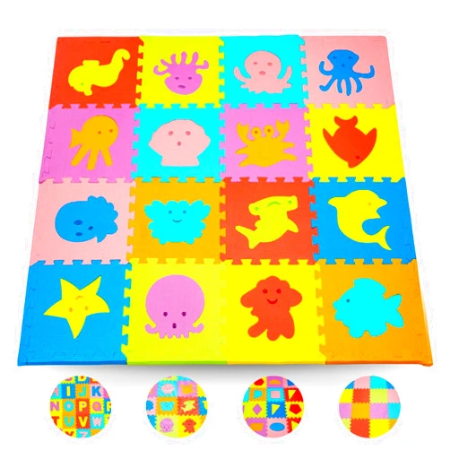 TOYVELT Foam Puzzle Floor Mat for Kids – 12x12 16 Tiles Interlocking Play Mat with Colors, Alphabet, ABC, – Educational Large Puzzle Foam Floor Tiles for Crawling, Exercise, Playroom, Play Area