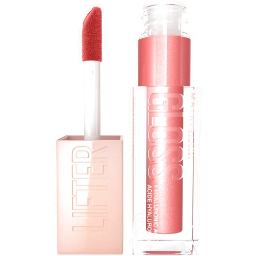 Maybelline Lifter Gloss, Hydrating Lip Gloss with Hyaluronic Acid, Moon, Nude Pink, 0.18 Ounce