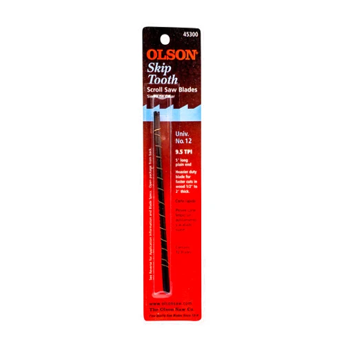 Olson Saw FR45300 Skip Tooth 0.062 x 0.024-Inch 9.5 TPI Scroll Saw Blade