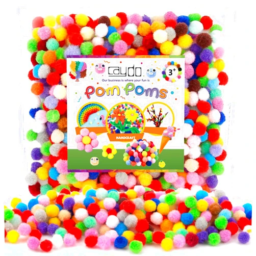 Caydo 500 Pieces 1cm Pom Poms 20 Colors Mini Pom Poms Crafts for Kids Art Creative Decoration