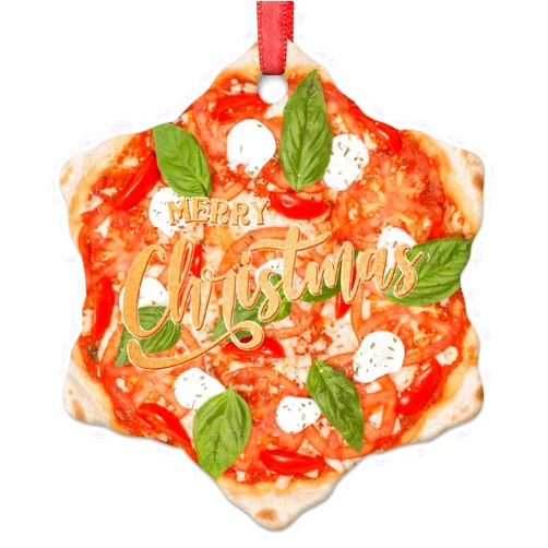 Guangpat Seafood Pizza Christmas Ornaments 2022 Cute Food Christmas Decorations for Tree Pizza Personalized Christmas Ornaments Holiday Christmas Keepsake New Year Gifts for Friends, 3 inch