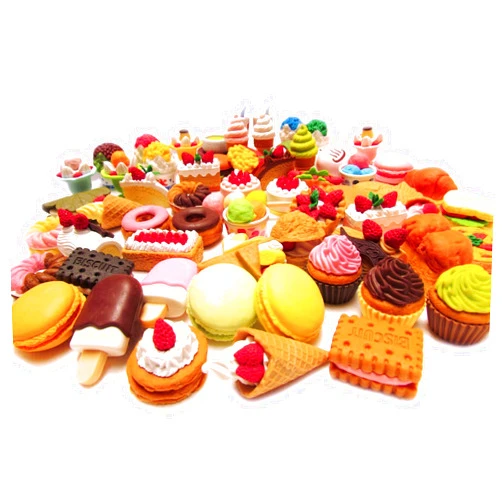 Iwako Assorted Food Cake Dessert Japanese Erasers, 10 Erasers