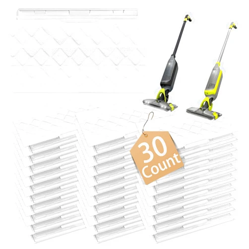 FFsign VACMOP Mop Pad Refills Compatible with Shark Vacmop VMP30 VM252 VM250 VM200 Vacuum, Disposable Replacement Mop Pads, White, 30 Count