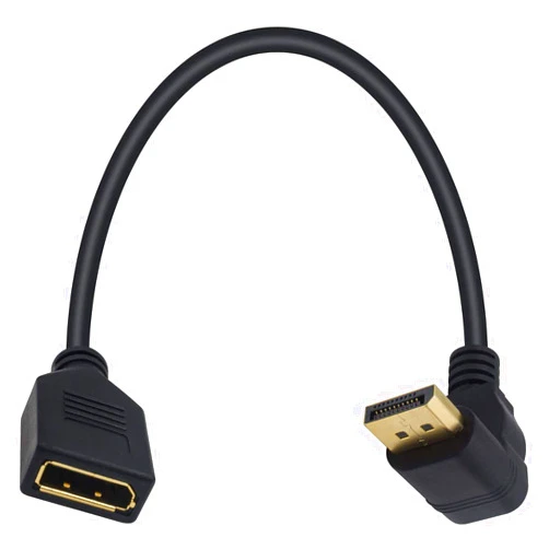Poyiccot Displayport Extension Cable, 90 Degree Displayport Extender Up Angle Displayport Male to Female DP to DP Extension Adapter Cable Gold Plated 30 CM/12inch