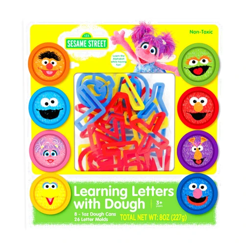 Leap Year Sesame Street Learning Letters with Dough | 8 1-oz Cans of Sesame Street Dough & 26 Letter Molds | Gift for Kids | Fun & Educational