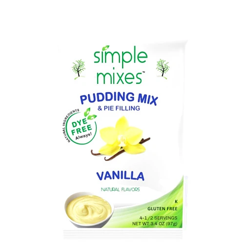 Simple Mixes Natural Instant Pudding & Pie Filling Mix, Healthy Snack, Vanilla, Gluten and Dye Free, No Fat, or Lactose, Kosher, 1 Pack