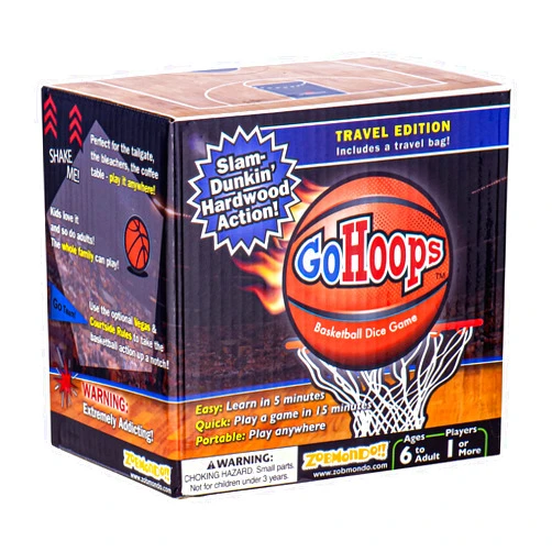 Zobmondo!! GoHoops Basketball Dice Game | for Basketball Fans, Families and Kids | Play at Home or for Travel