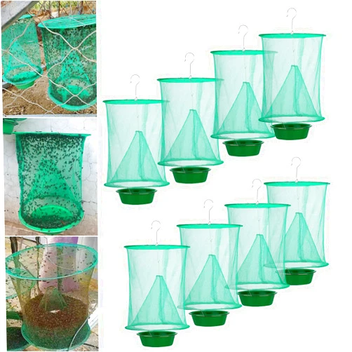 GOACMYO 8 Packs Ranch Fly Trap - Fly Traps Outdoor Hanging 2024 Upgraded Fly Catcher,Stable Fly Trap Fly Bag Reusable Fly Traps Pest Fly Control for Family Farm Park Orchard Garden
