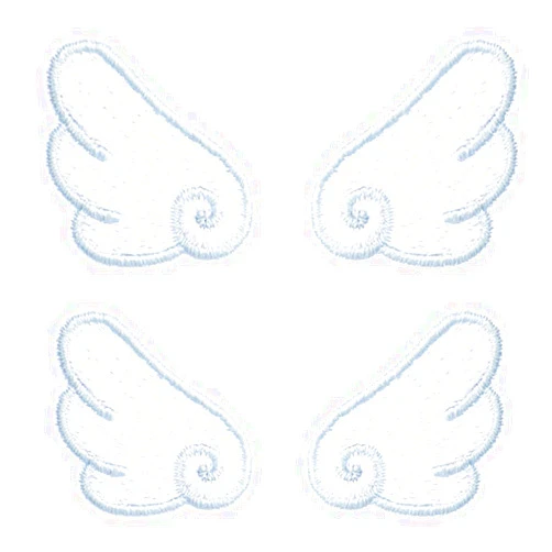 YOUOR 2 Pairs Angel Wings Embroidery Patch Iron on Sew on Applique Badge