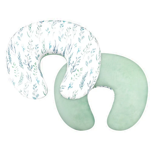 DILIMI Nursing Pillow Cover, Soft Stretchy Nursing Cover for Breastfeeding Pillow, 1 Pack Reversible Removable Slipover for Baby Boy and Girls, Green Leaf