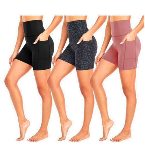 MOREFEEL 3 Pack High Waisted Biker Shorts for Women with Pockets – 5