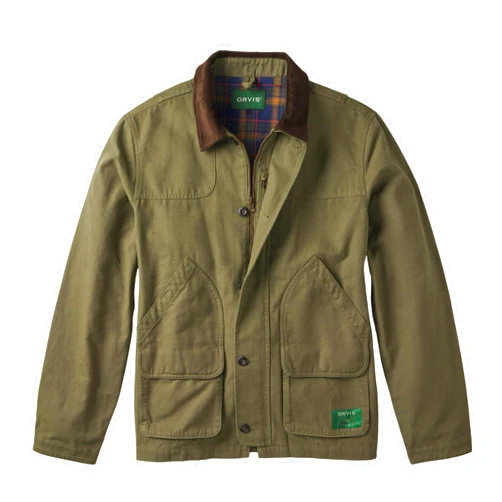 Orvis Heritage Field Coat for Men - Classic Waxed Mens Field Jacket with Pockets, Zip Front, Button-Closed Storm Flap