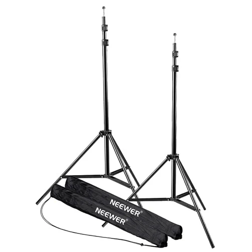 NEEWER Photography Light Stand, 7 Feet / 210cm Aluminum Alloy Photo Studio Tripod Stands for Video, Portrait and Photography Lighting, Reflectors, Soft Boxes, Umbrellas, Backgrounds (2 Pieces)