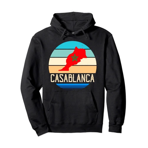 Casablanca Marokko Tennisclub Marokkaner Küste Casablanca Map Morocco Africa Port City Moroccan Homeland Pullover Hoodie