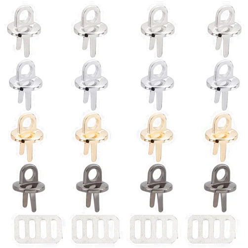 WADORN 16 Sets Bag Strap Connector Buckles, 4 Colors Purse Suspension Clasp Round Metal Side Clip Buckle Handbag Chain Ring Clasp Hardware Fastener for DIY Leather Crafts Making, Hole: 0.22 Inch