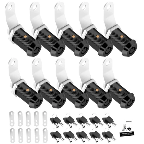 Cylinnda 10 Pack Cabinet Lock with Keys, 1-1/8