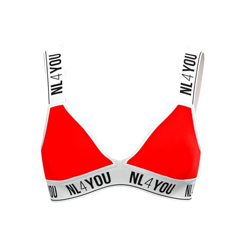 NL4YOU Bralette - Red Cotton Triangle Bralette for Women - XS, S, M, L, XL, XXL, Removable Padding, Front Closure