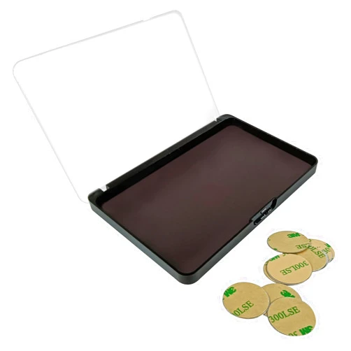 FixlyFido Magnetic Makeup Palette with Clear Top - Professional Empty Makeup Palette and Strong Magnetic Base with 10Pcs Adhesive Metal Stickers - DIY Cosmetics Storage Box - Compact & Portable Design