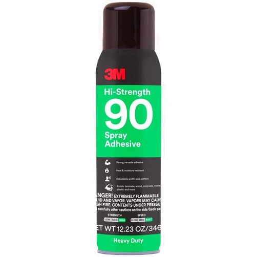 3M Hi-Strength 90 Spray Adhesive, Permanent, Bonds Laminate, Wood, Concrete, Metal, Plastic