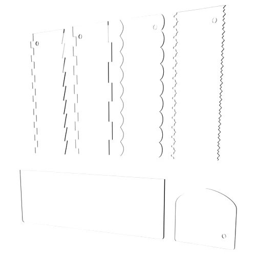 Grarry Cake Scraper 6 Pieces Acrylic Cake Smoother Scraper Cake Decorating Comb Icing Smoother Pastry Cutter for Mousse Butter Cream Cake Decoration, 11 Patterns for Different Shapes of Cake Edges