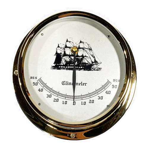 SINJEE Brass Marine Clinometer, Industrial Antique Nautical Inclinometer for Boats and Marine Vessels,Measures Angle from -50 to 50 Degrees
