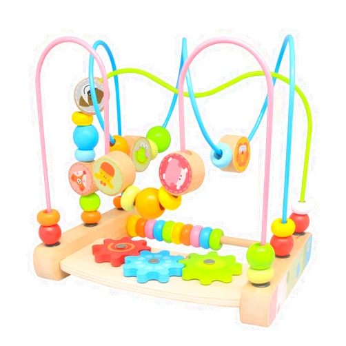 BOBY Bead Maze for Babies,Wooden Educational Abacus Beads Circle Toddler Toys Age 1-2 - Colorful Roller Coaster Activity Game,Great Gift for Babies Toddlers Girls and Boys