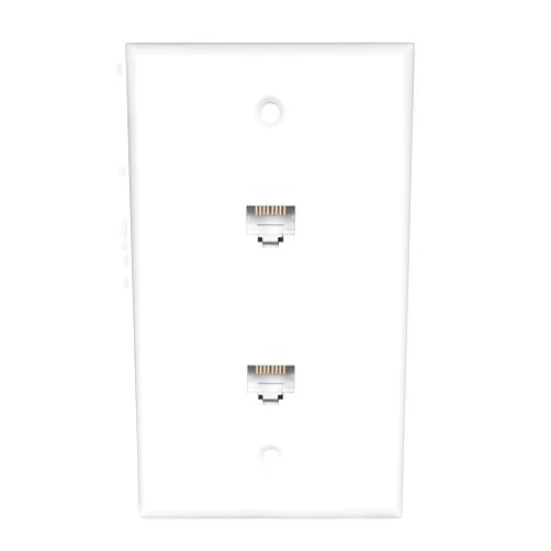 Phizli 2 Ethernet Wall Plate -2 Port PHIZLI Cat6 Ethernet Cable Wall Plate Female to Female - White