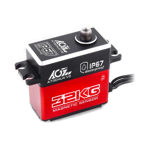 AGFRC 32KG IP67-Waterproof RC-Servo High-Torque - Full Metal Gear Coreless Steering Servo for 1/10 RC Car Boat Crawler, Control Angle 180° (A73CHLW V2)