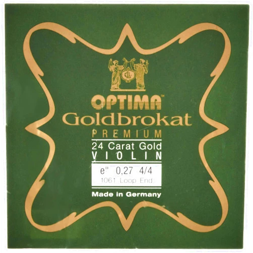 OPTIMA Gold Bro Cut Violin Strings 4/4 E 0.27 mm Loop Premium 24K Gold Plated